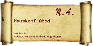 Mauskopf Abod névjegykártya